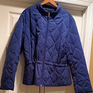 New York & Company Navy Quilted Puffer Jacket